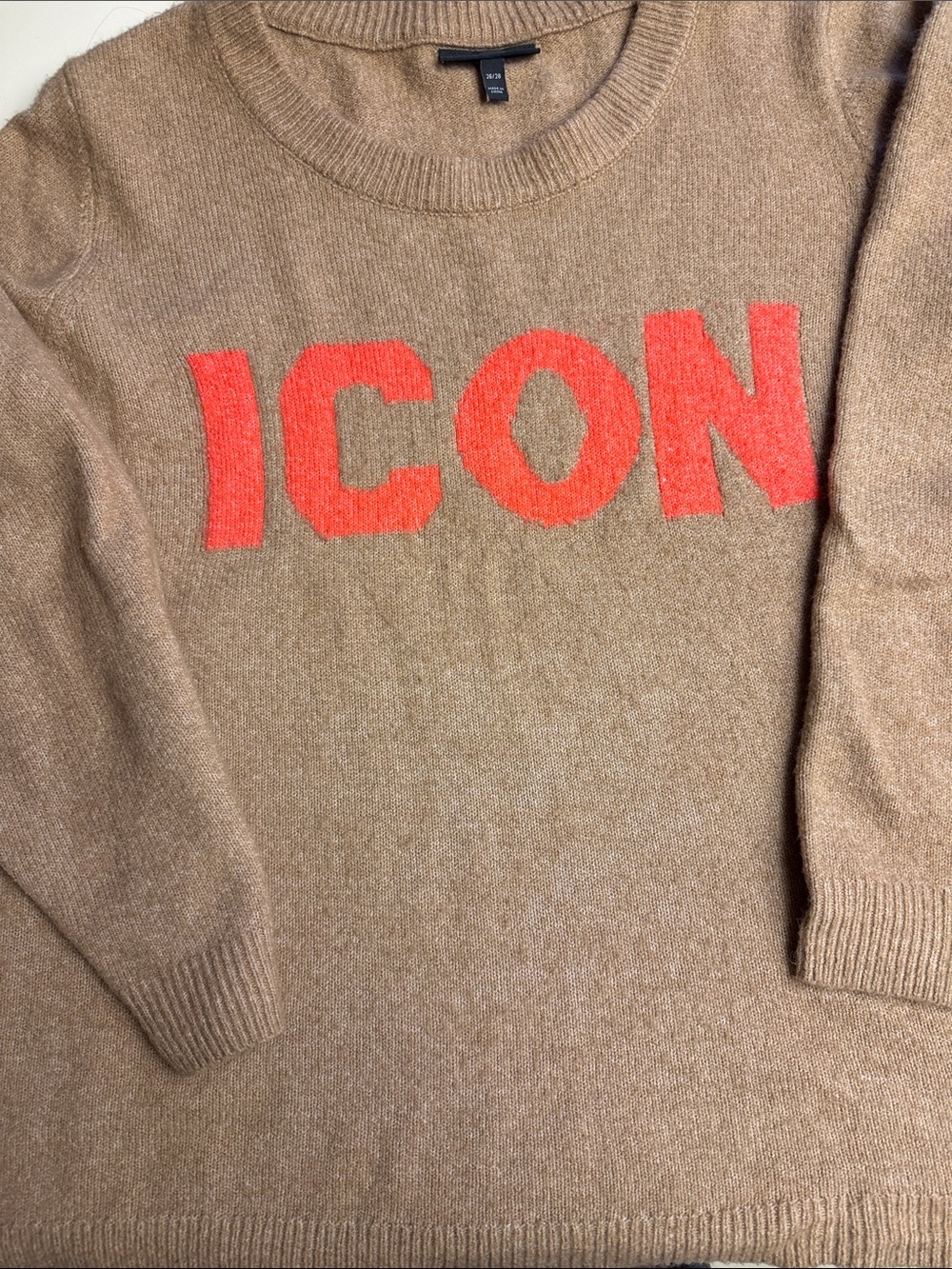 Lane Bryant 'ICON' Crewneck Sweater with Orange Lettering 4X